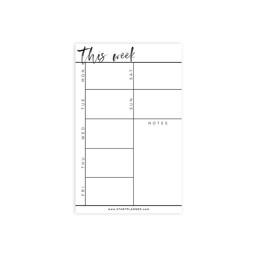 Weekly Dashboard Notepad